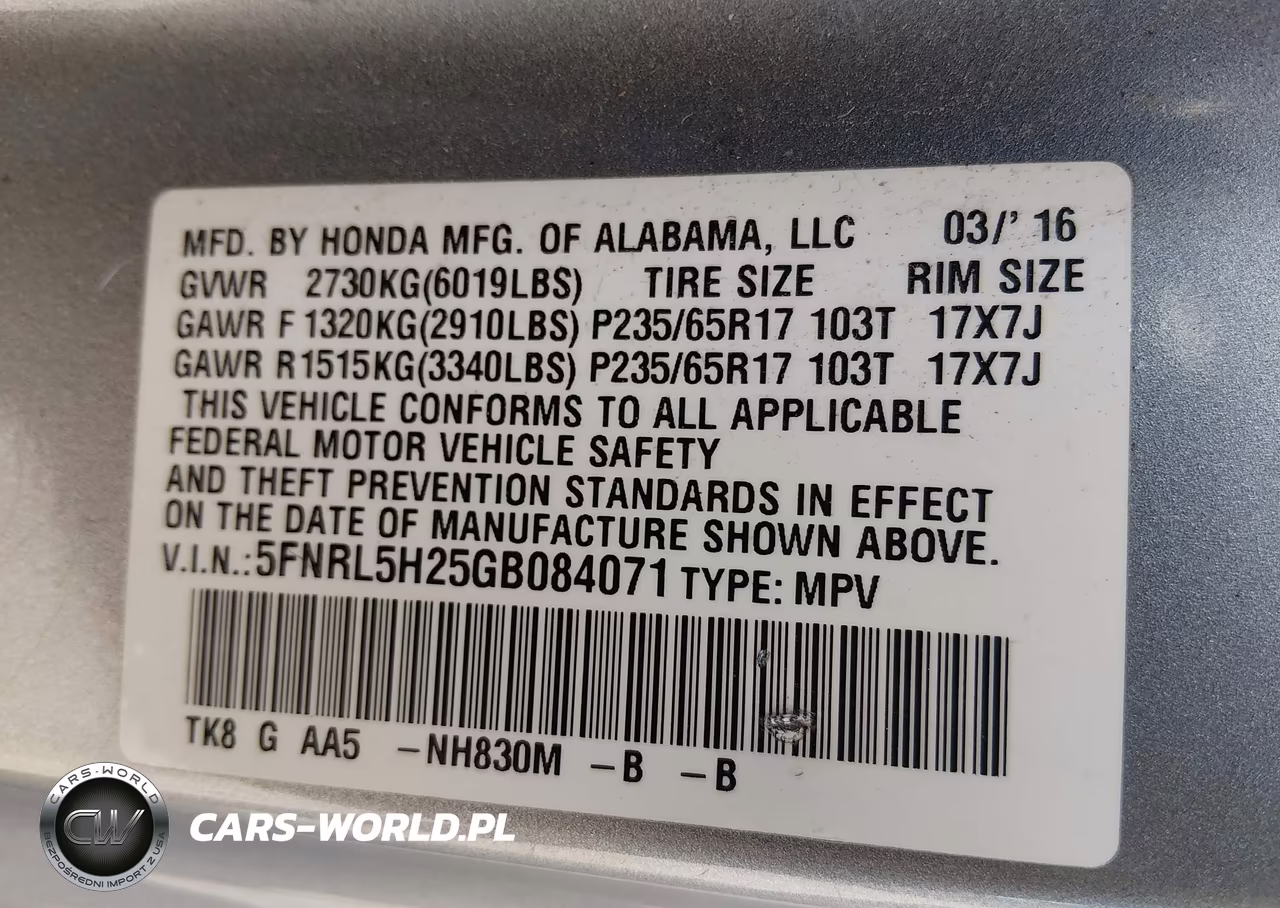 2016 Honda Odyssey Lx VIN:5FNRL5H25GB084071 - 9