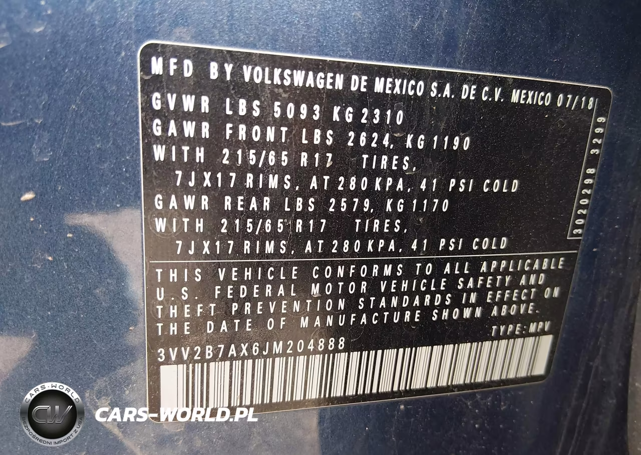 2018 Volkswagen Tiguan 2.0T Se-2.0T Sel VIN:3VV2B7AX6JM204888 - 9
