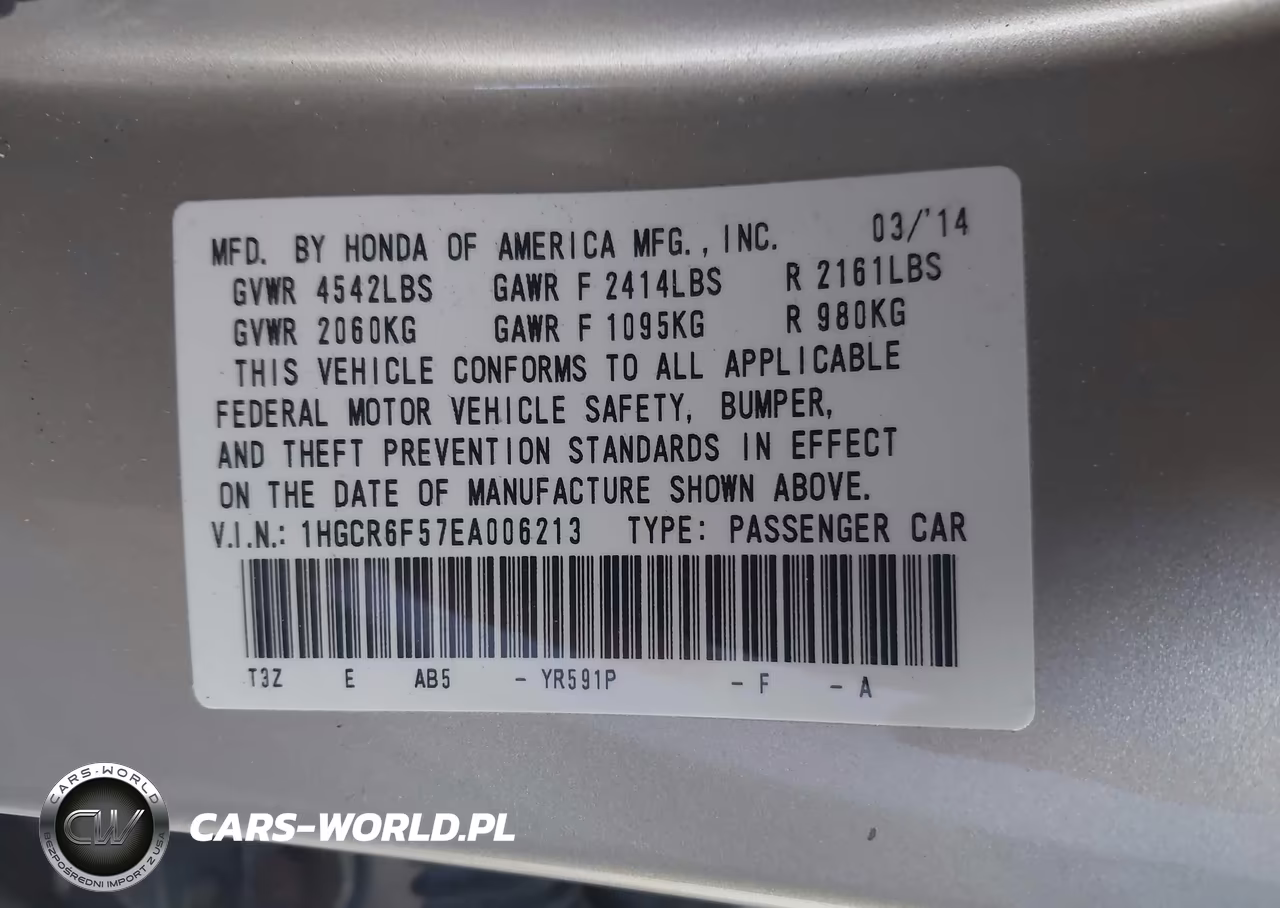 2014 Honda Accord Hybrid Ex-L VIN:1HGCR6F57EA006213 - 9