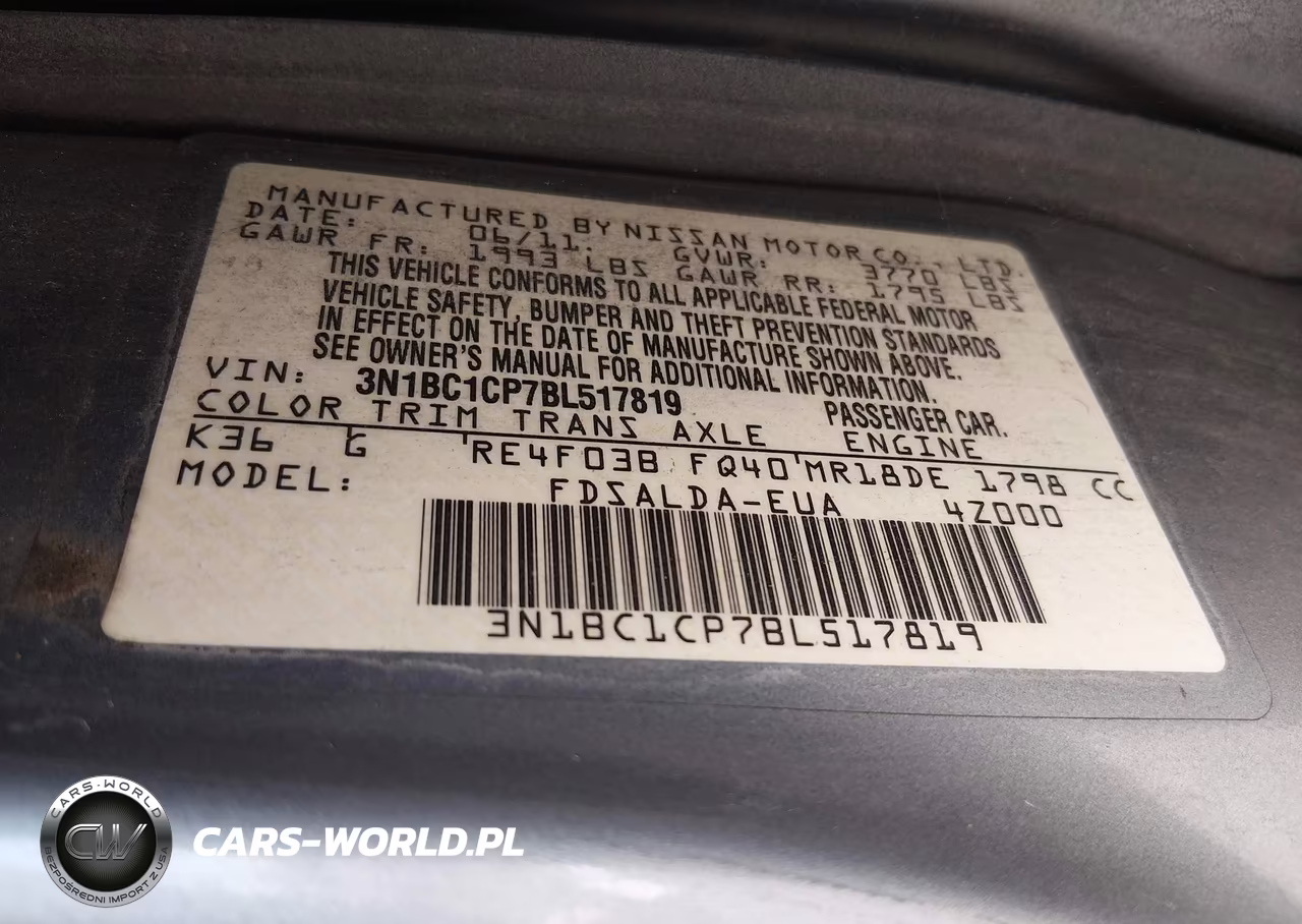 2011 Nissan Versa 1.8S VIN:3N1BC1CP7BL517819 - 9