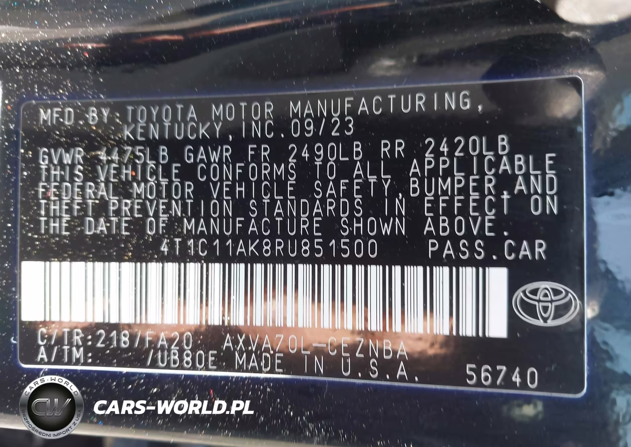 2024 Toyota Camry Le VIN:4T1C11AK8RU851500 - 9