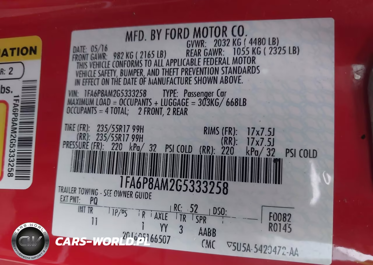 2016 Ford Mustang V6 VIN:1FA6P8AM2G5333258 - 9