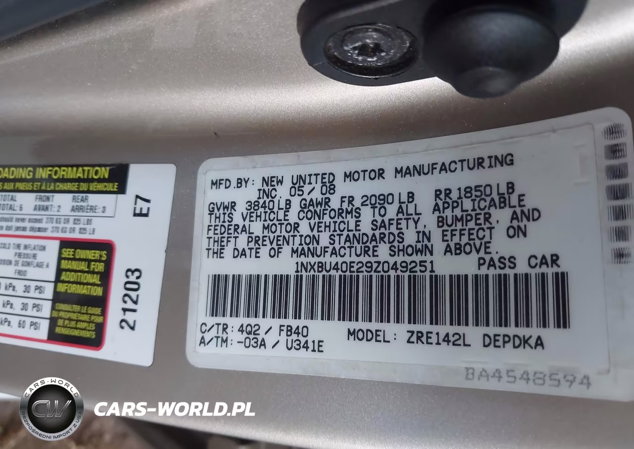 2009 Toyota Corolla Le-S-Xle VIN:1NXBU40E29Z049251 - 9
