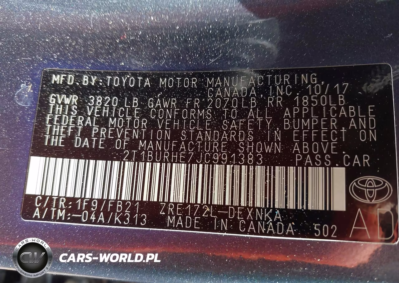 2018 Toyota Corolla Le VIN:2T1BURHE7JC991383 - 9