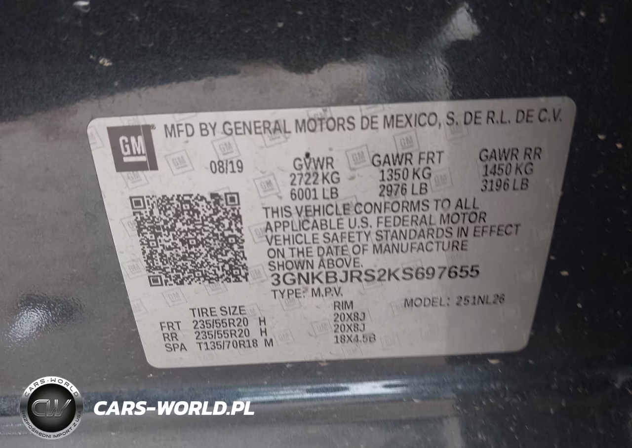 2019 Chevrolet Blazer Rs VIN:3GNKBJRS2KS697655 - 9