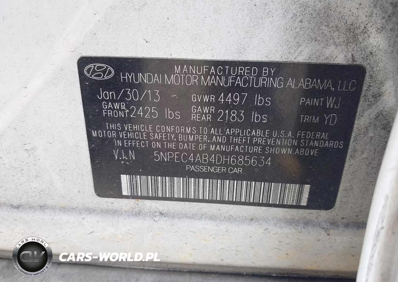 2013 Hyundai Sonata Limited 2.0T VIN:5NPEC4AB4DH685634 - 9
