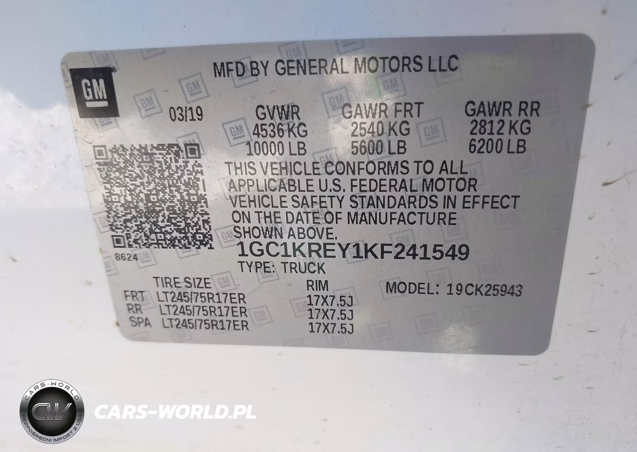 2019 Chevrolet Silverado 2500Hd Wt VIN:1GC1KREY1KF241549 - 9