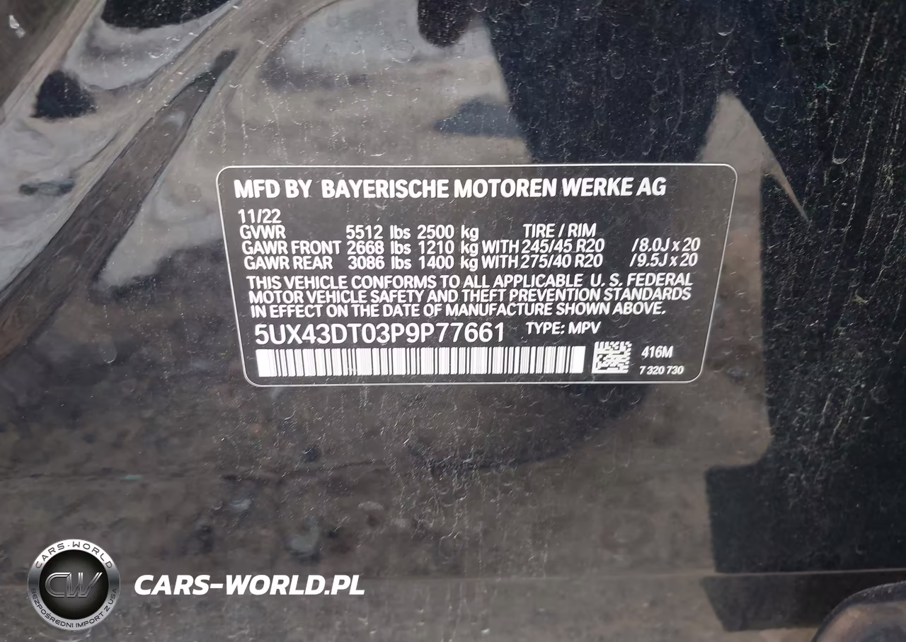 2023 BMW X4 M40I VIN:5UX43DT03P9P77661 - 9