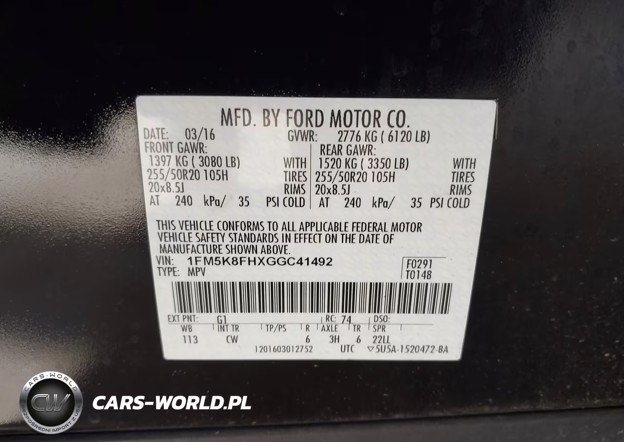 2016 Ford Explorer Limited VIN:1FM5K8FHXGGC41492 - 9