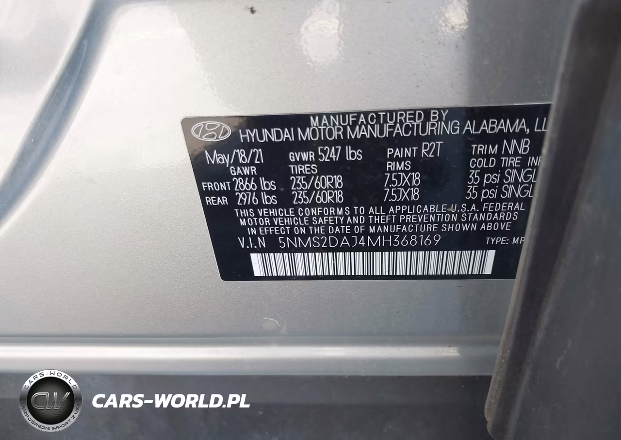 2021 Hyundai Santa Fe Sel VIN:5NMS2DAJ4MH368169 - 9