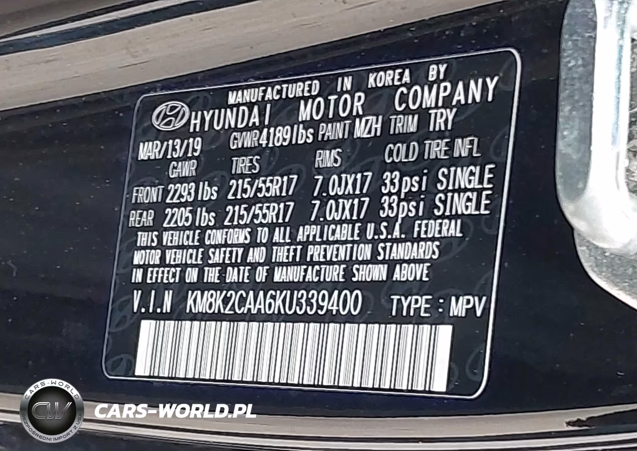 2019 Hyundai Kona Sel VIN:KM8K2CAA6KU339400 - 9