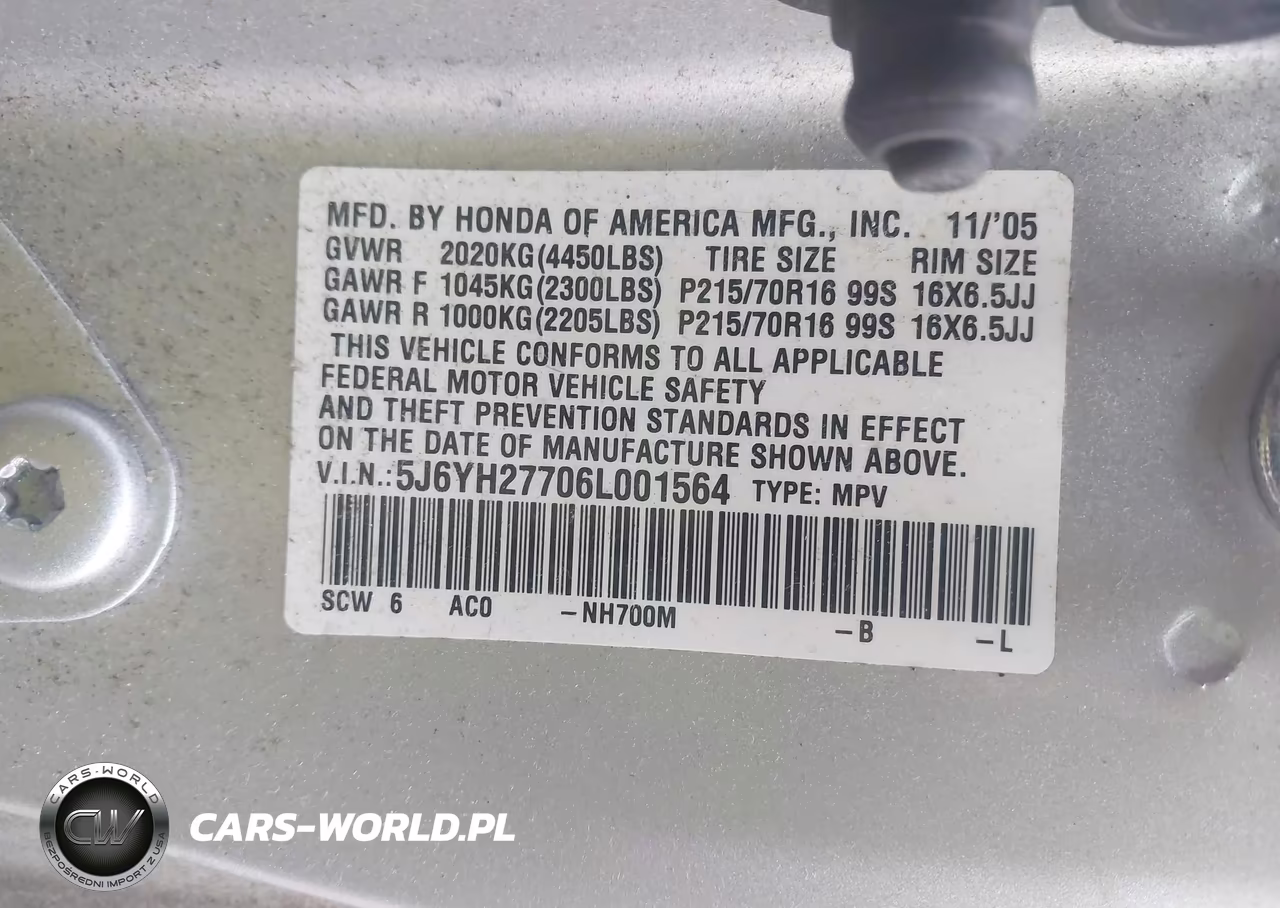 2006 Honda Element Ex-P VIN:5J6YH27706L001564 - 9