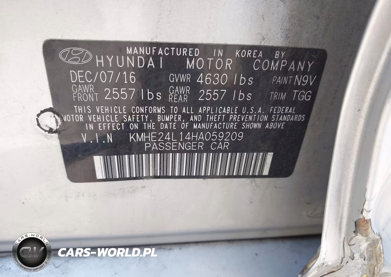 2017 Hyundai Sonata Hybrid Se VIN:KMHE24L14HA059209 - 9