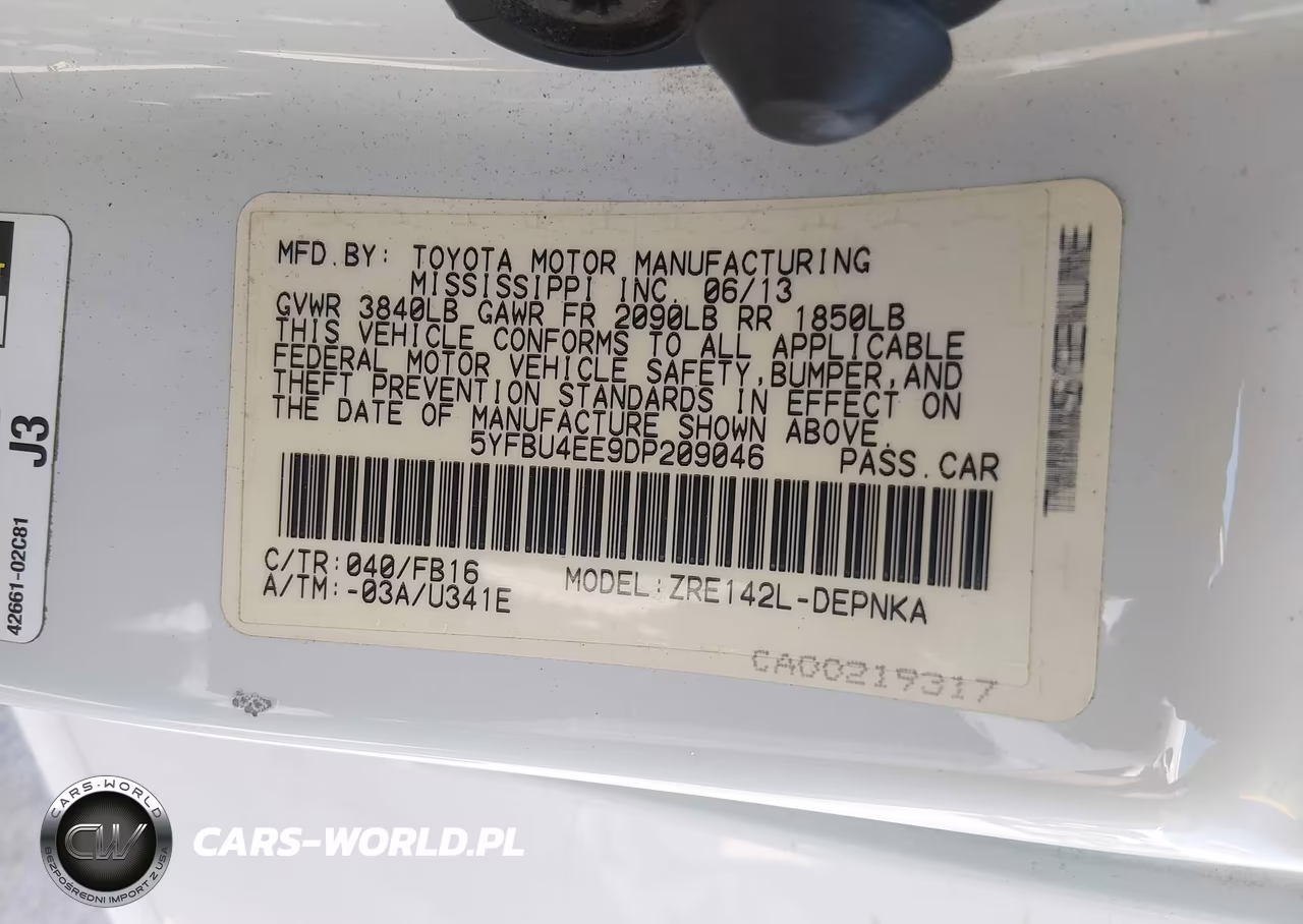 2013 Toyota Corolla Le VIN:5YFBU4EE9DP209046 - 9