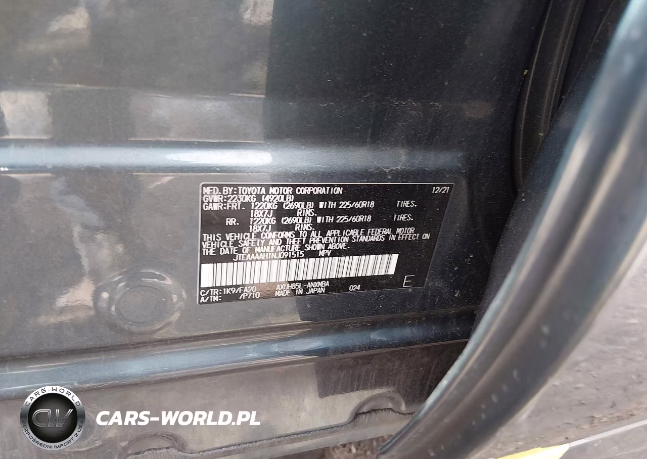 2022 Toyota Venza Le VIN:JTEAAAAH1NJ091515 - 9