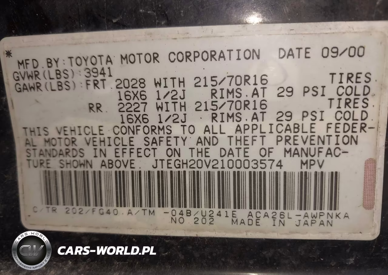2001 Toyota Rav4 VIN:JTEGH20V210003574 - 9