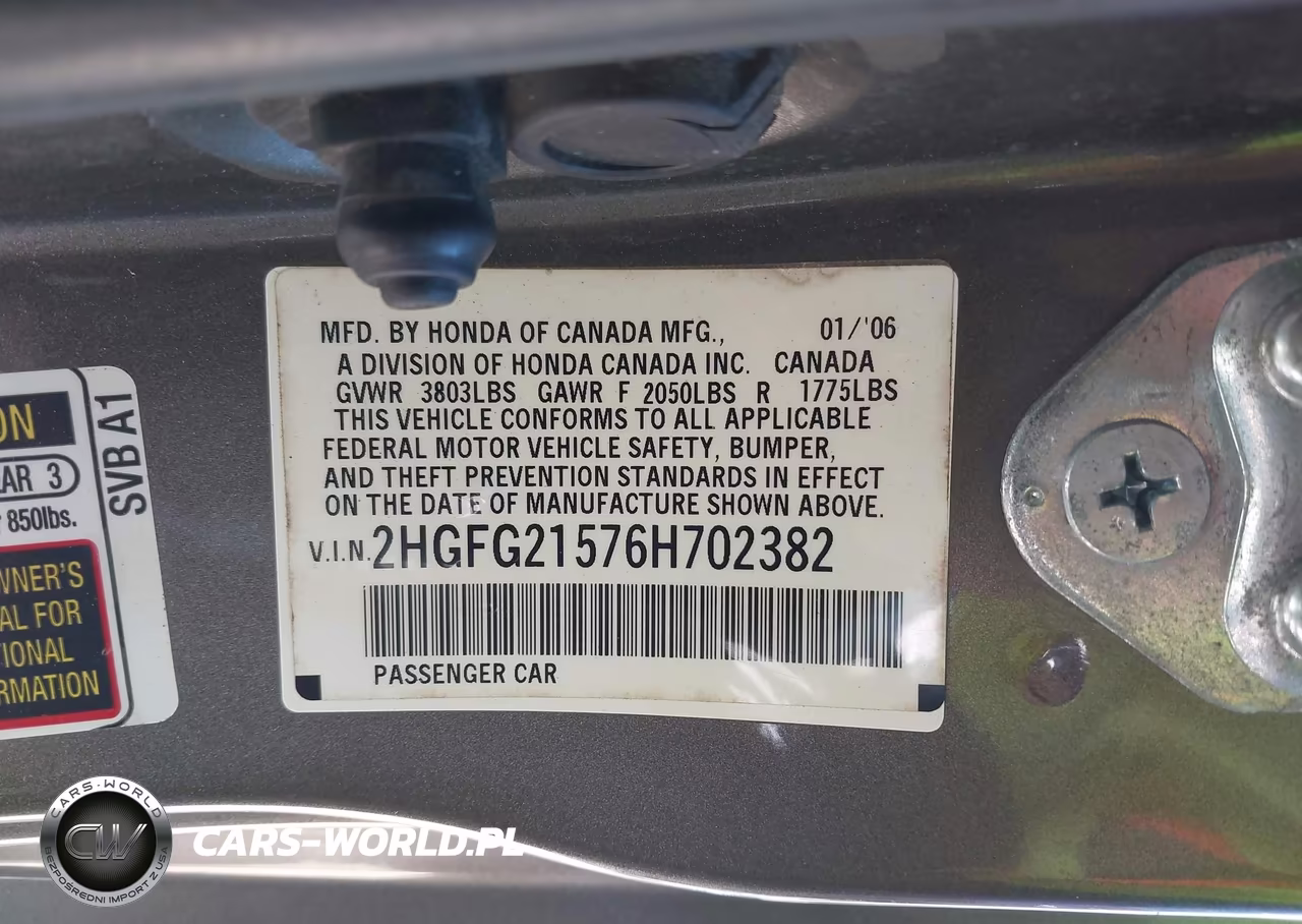 2006 Honda Civic Si Si-Si (M6)-W-Navi St VIN:2HGFG21576H702382 - 9