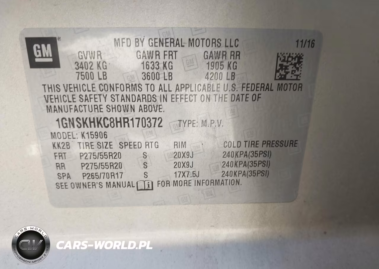 2017 Chevrolet Suburban Lt VIN:1GNSKHKC8HR170372 - 9