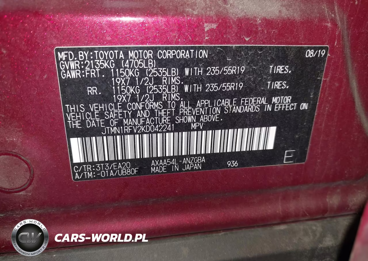 2019 Toyota Rav4 Limited VIN:JTMN1RFV2KD042241 - 9
