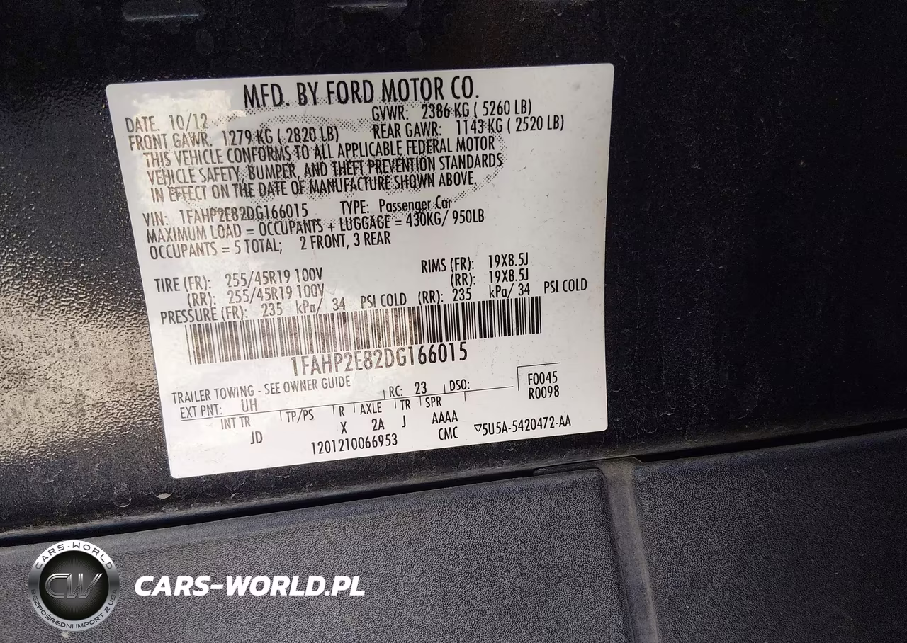 2013 Ford Taurus Sel VIN:1FAHP2E82DG166015 - 9
