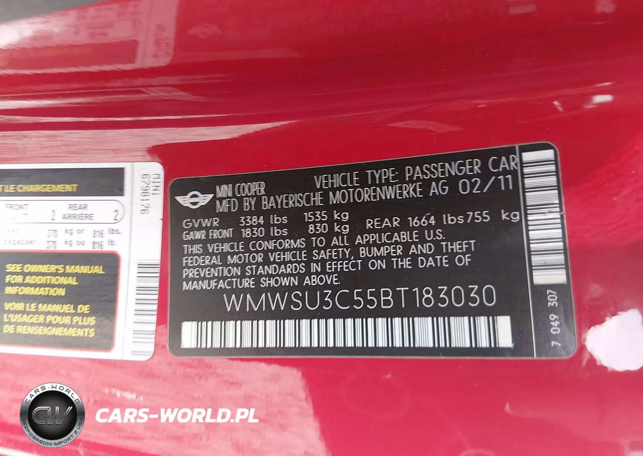 2011 Mini Cooper VIN:WMWSU3C55BT183030 - 9