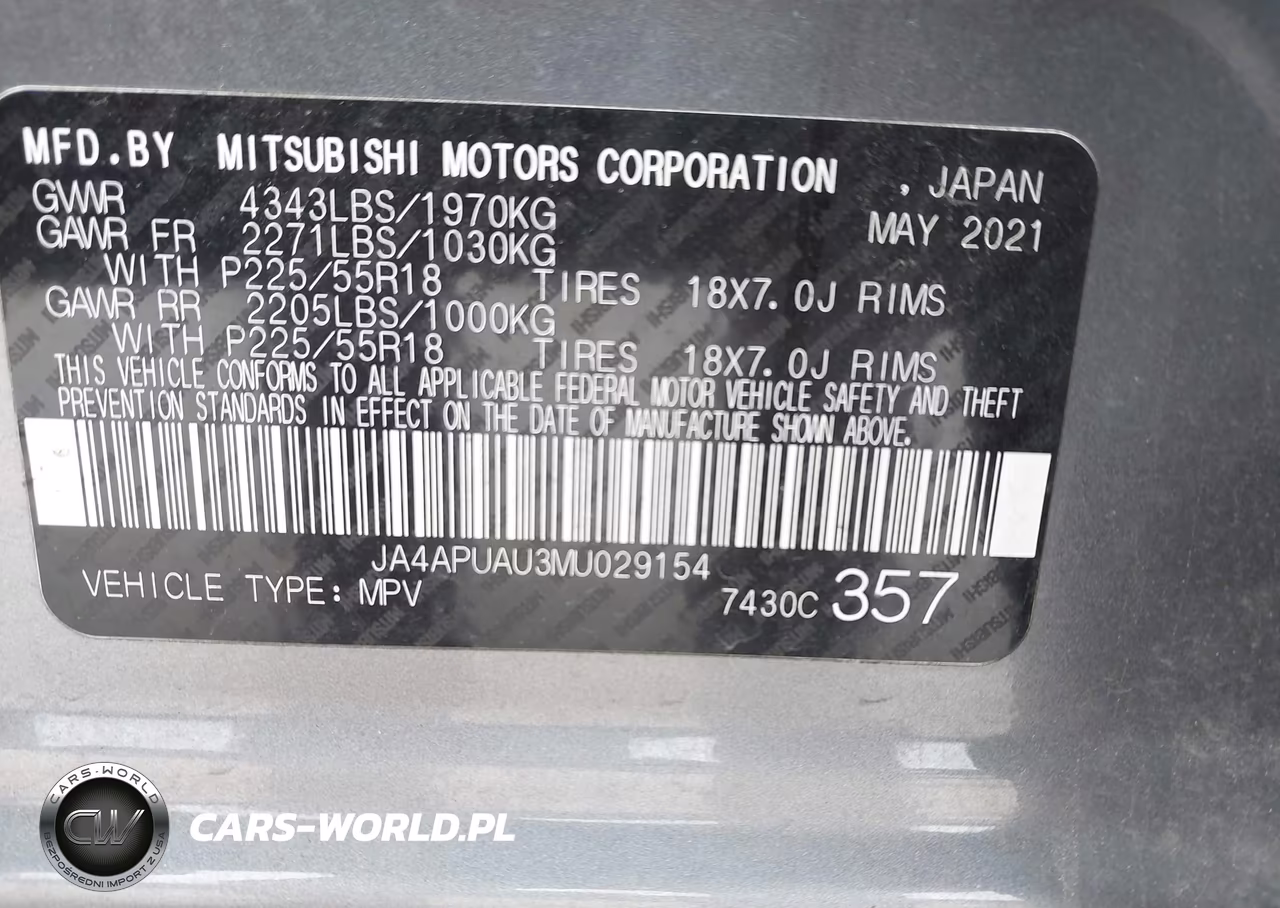 2021 Mitsubishi Outlander Sport 2.0 Be 2Wd-2.0 Es 2Wd-2.0 Le 2Wd-2.0 S 2Wd VIN:JA4APUAU3MU029154 - 9