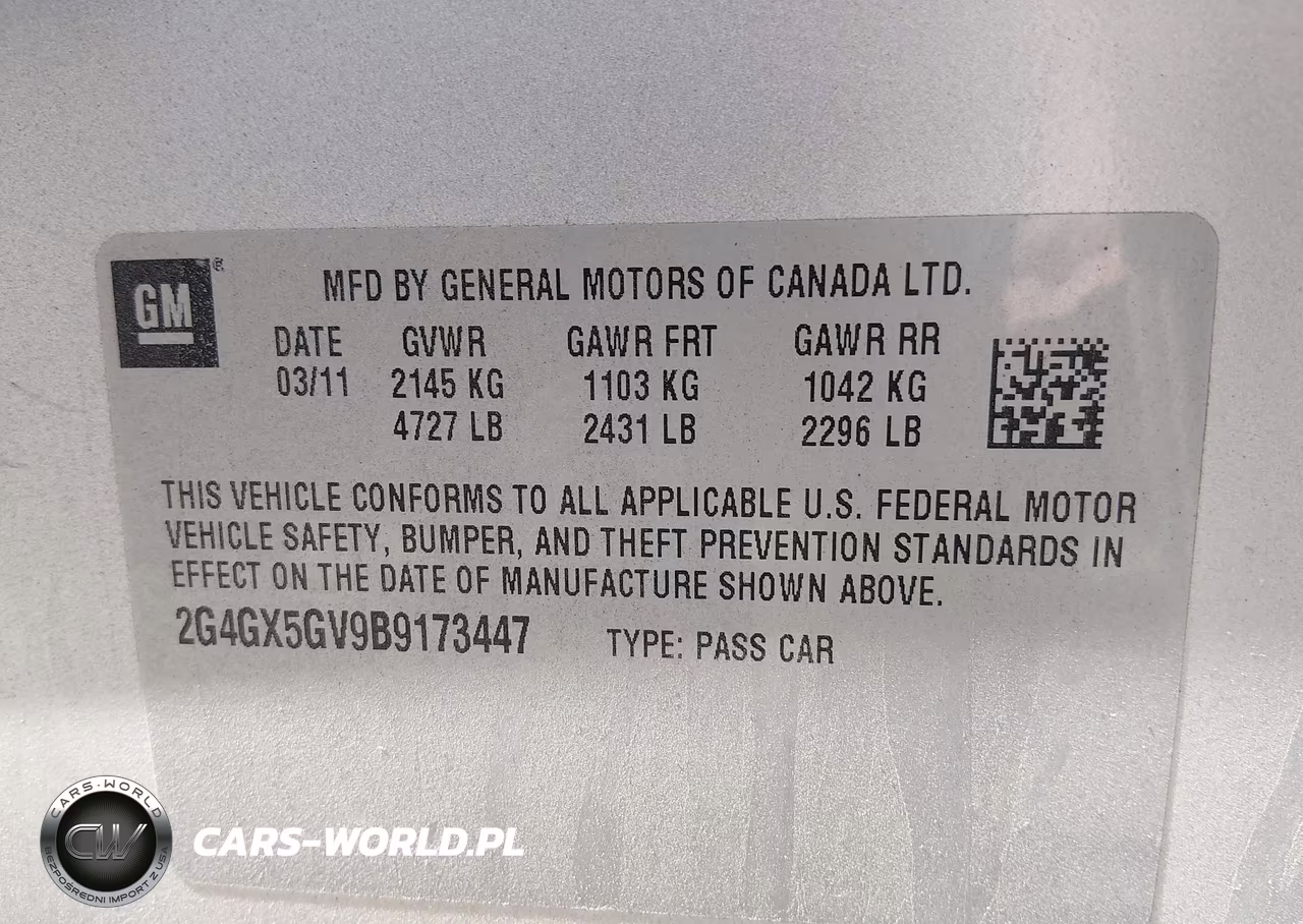 2011 Buick Regal Cxl Turbo Oshawa VIN:2G4GX5GV9B9173447 - 9