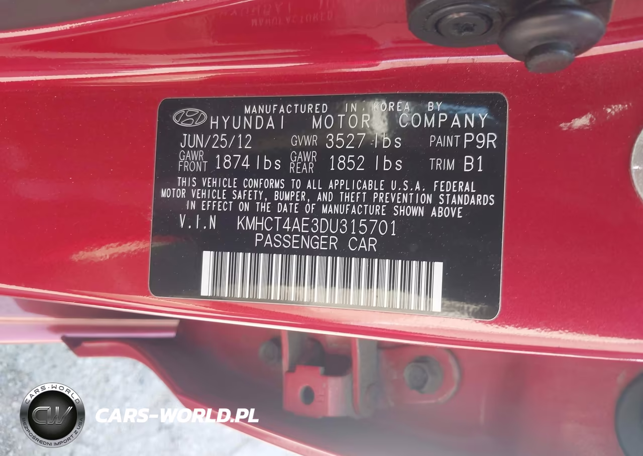 2013 Hyundai Accent Gls VIN:KMHCT4AE3DU315701 - 9