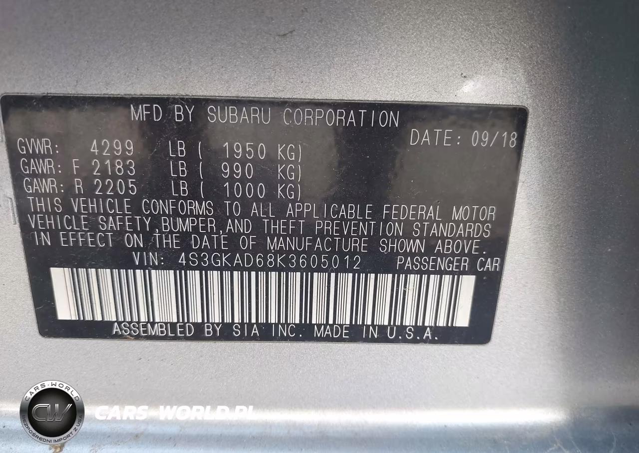2019 Subaru Impreza 2.0I Premium VIN:4S3GKAD68K3605012 - 9