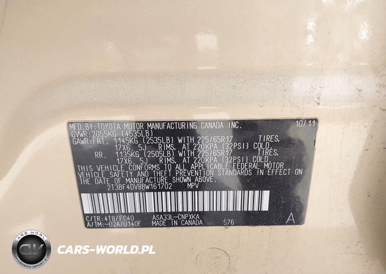 2011 Toyota Rav4 VIN:2T3BF4DV8BW161702 - 9