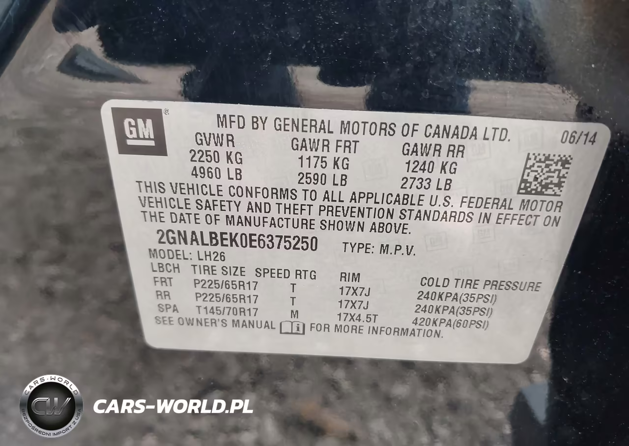 2014 Chevrolet Equinox 1Lt VIN:2GNALBEK0E6375250 - 9
