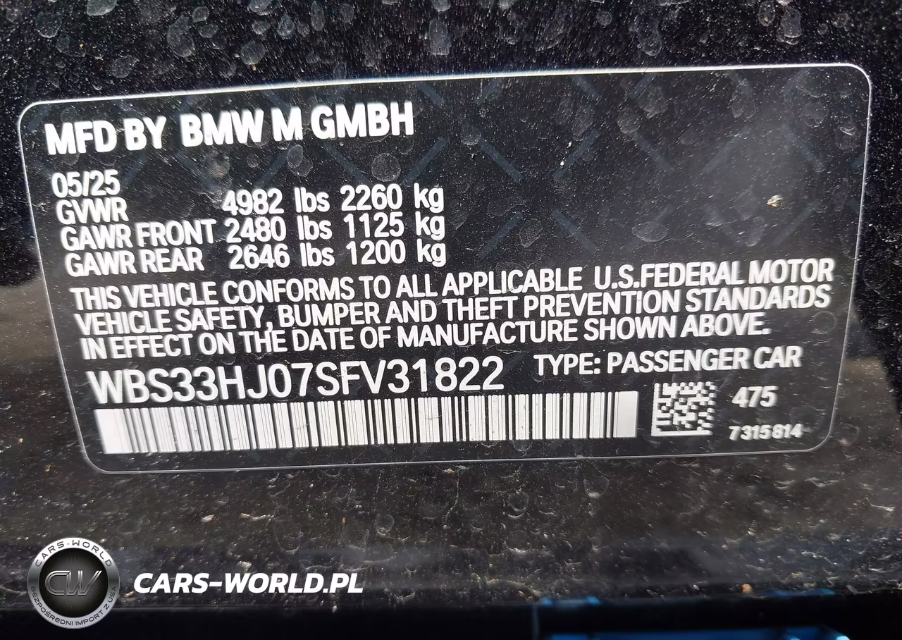 2025 BMW M3 Competition xDrive VIN:WBS33HJ07SFV31822 - 9