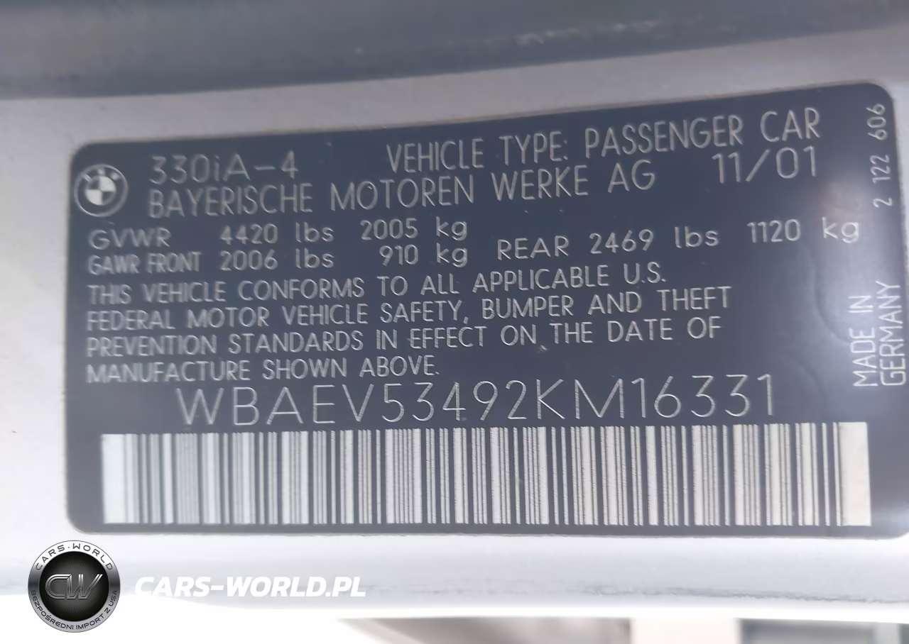 2002 BMW 330I VIN:WBAEV53492KM16331 - 9