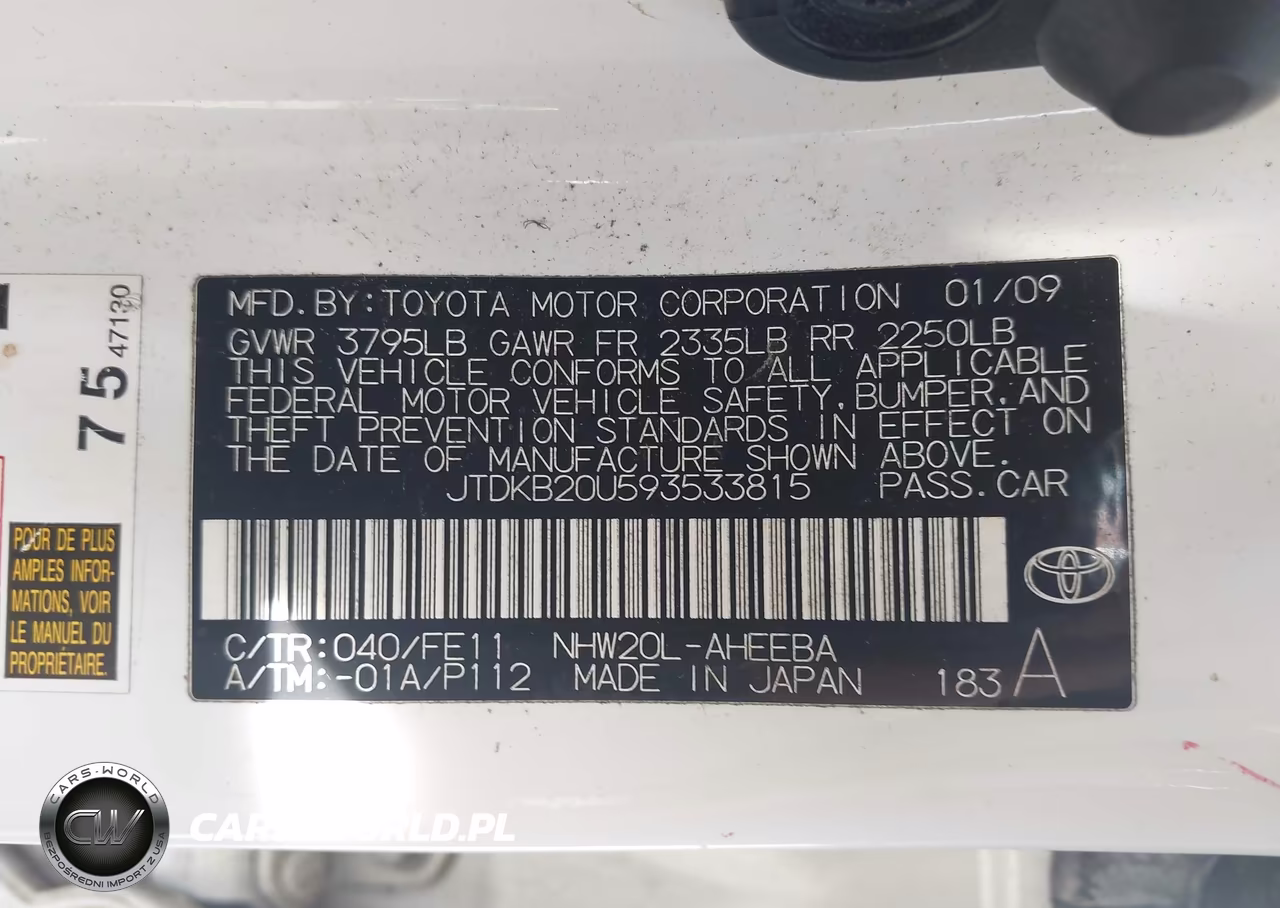 2009 Toyota Prius VIN:JTDKB20U593533815 - 9