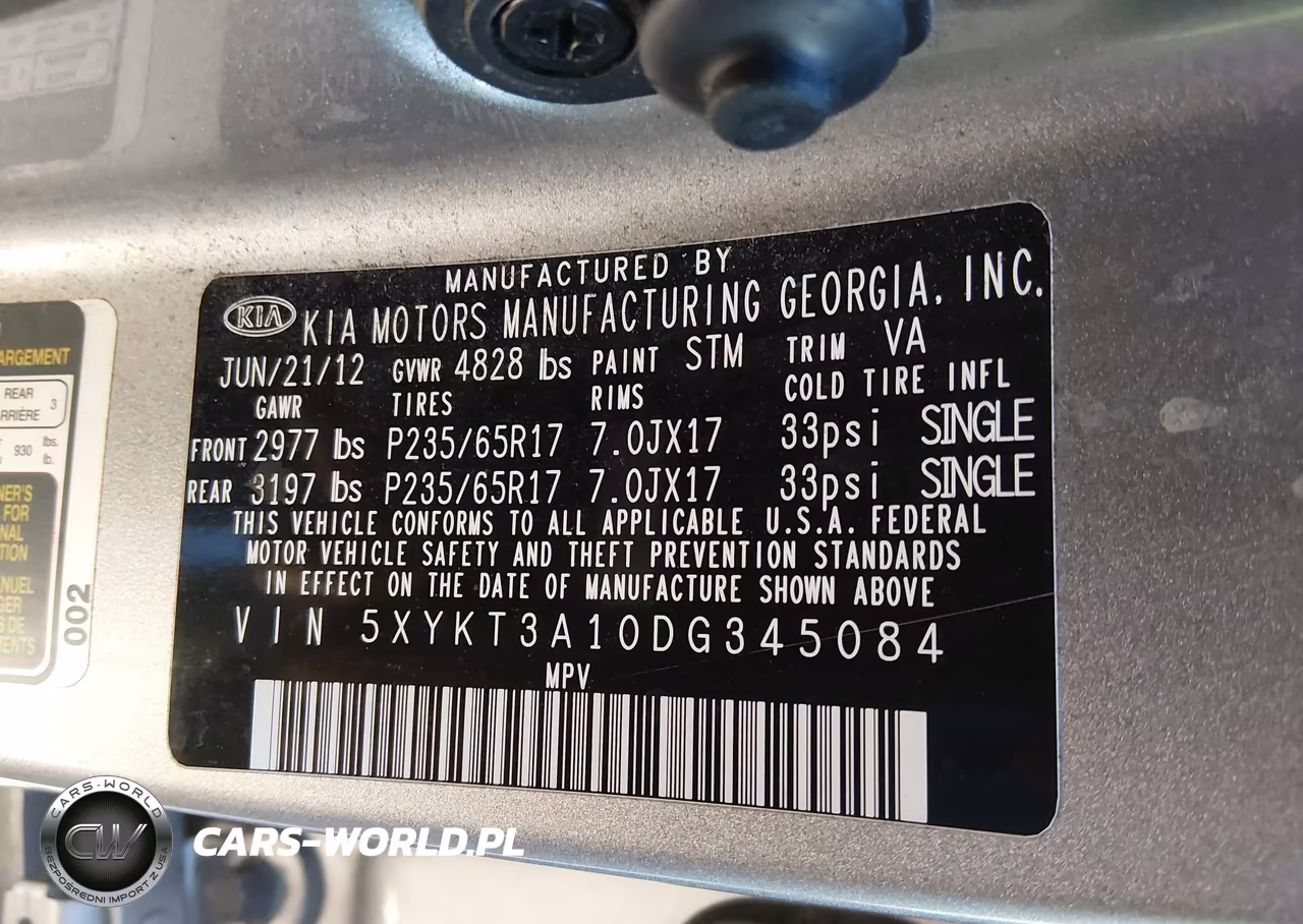 2013 Kia Sorento Lx VIN:5XYKT3A10DG345084 - 9
