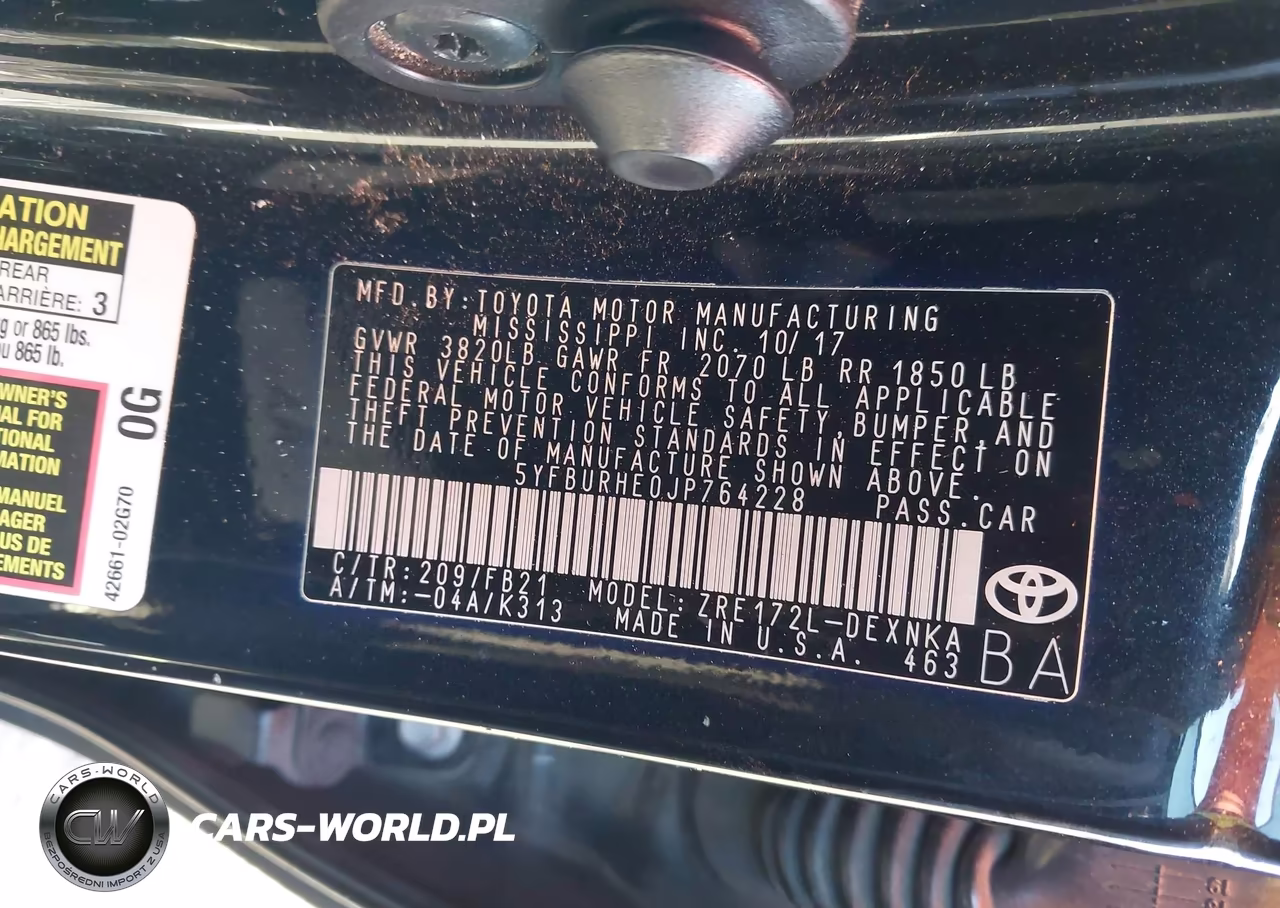 2018 Toyota Corolla Le VIN:5YFBURHE0JP764228 - 9