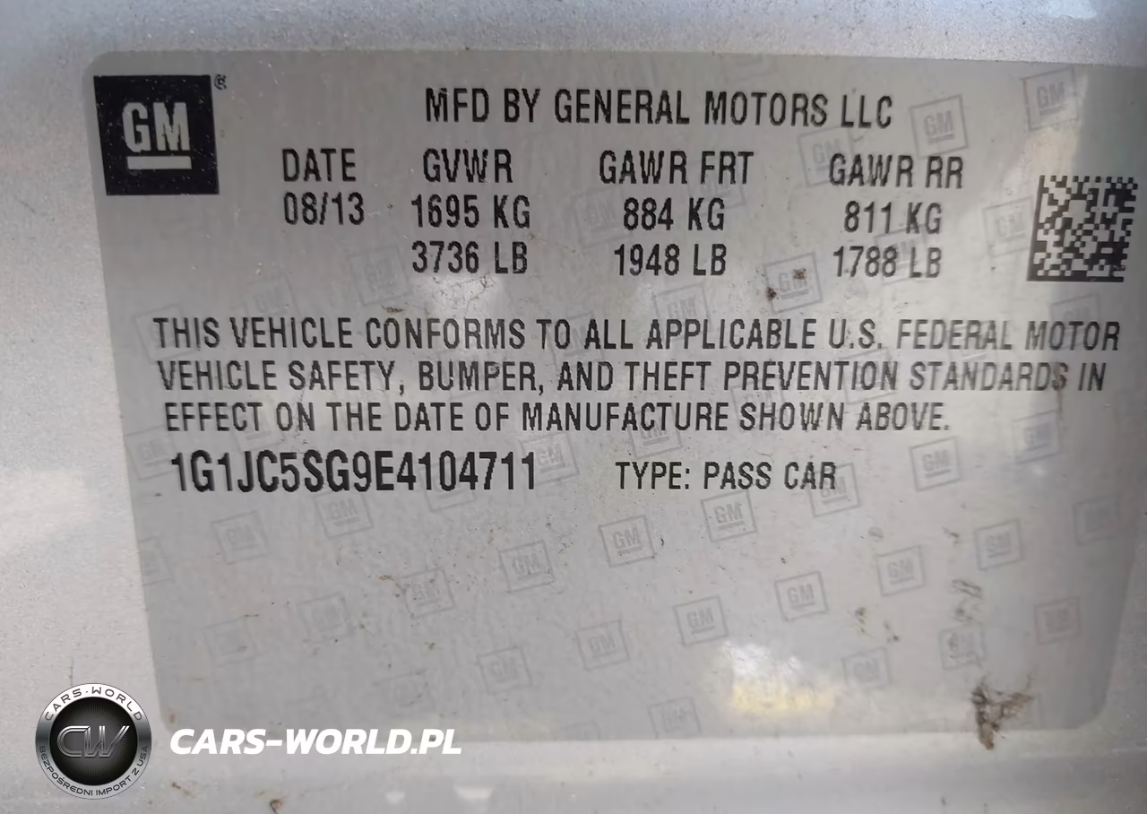 2014 Chevrolet Sonic Lt Auto VIN:1G1JC5SG9E4104711 - 9