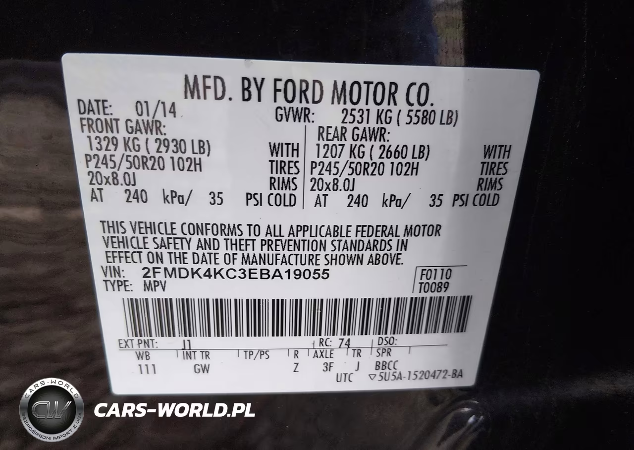 2014 Ford Edge Limited VIN:2FMDK4KC3EBA19055 - 9