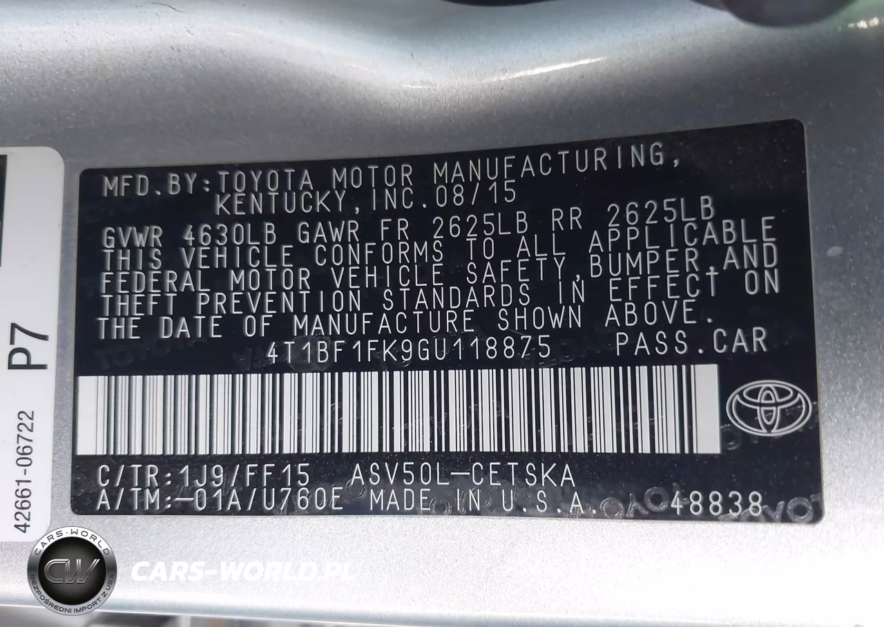 2016 Toyota Camry Se VIN:4T1BF1FK9GU118875 - 9