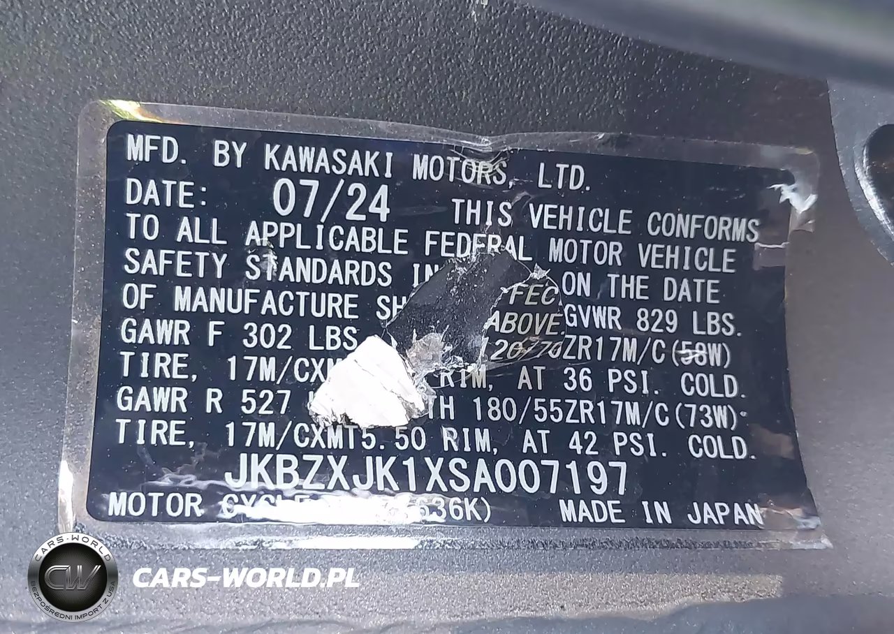 2025 Kawasaki Zx636 K VIN:JKBZXJK1XSA007197 - 10