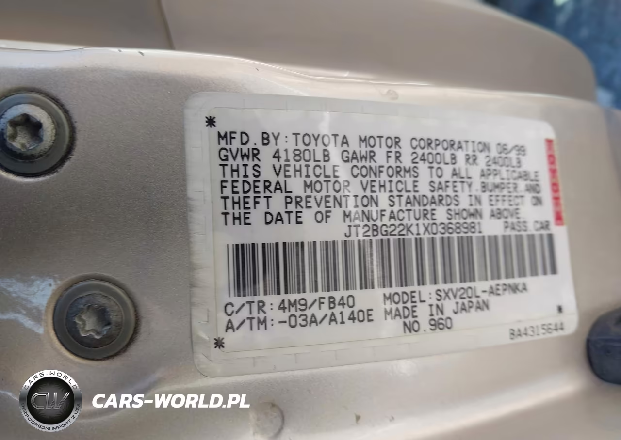 1999 Toyota Camry Le VIN:JT2BG22K1X0368981 - 9
