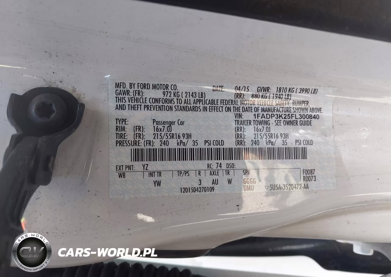 2015 Ford Focus Se VIN:1FADP3K25FL300840 - 9