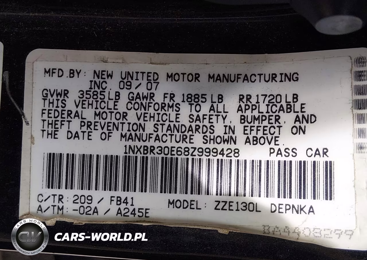 2008 Toyota Corolla Le VIN:1NXBR30E68Z999428 - 9