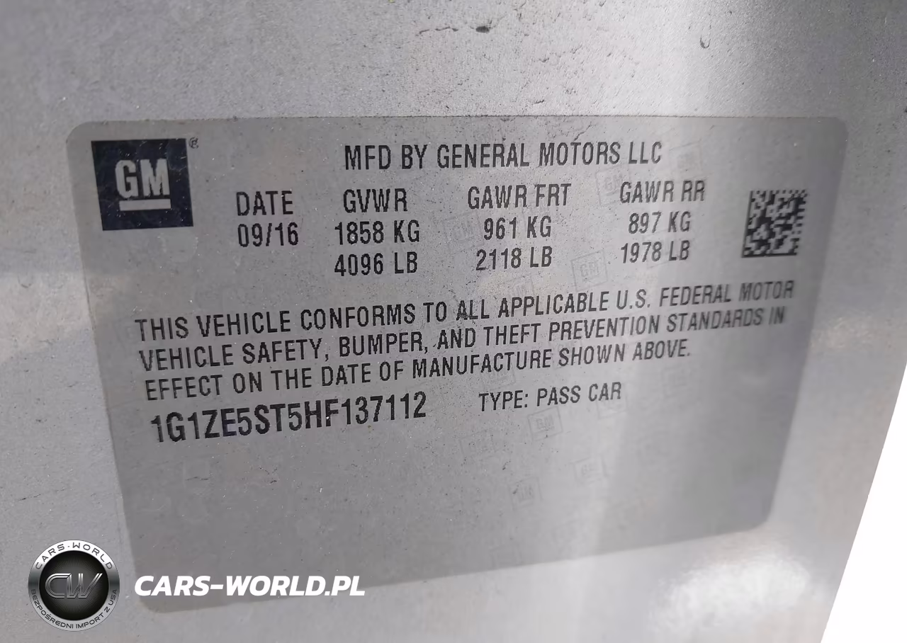 2017 Chevrolet Malibu 1Lt VIN:1G1ZE5ST5HF137112 - 9