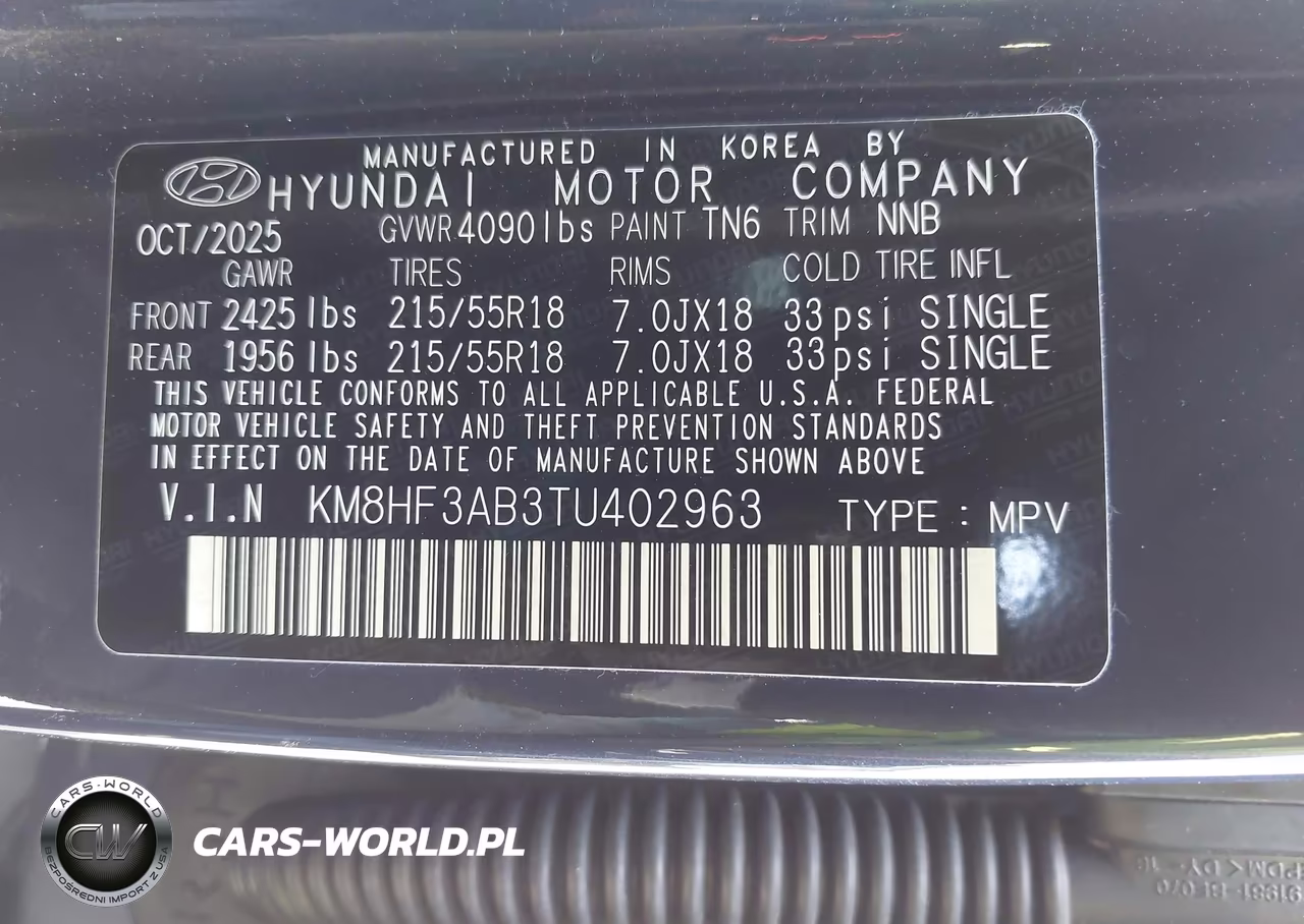 2026 Hyundai Kona Sel Sport VIN:KM8HF3AB3TU402963 - 9