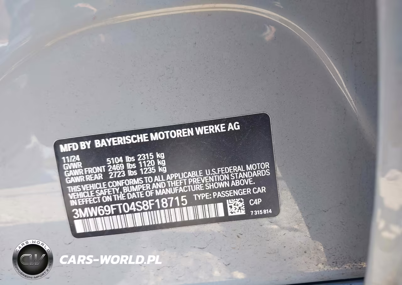 2025 BMW M340I xDrive VIN:3MW69FT04S8F18715 - 9