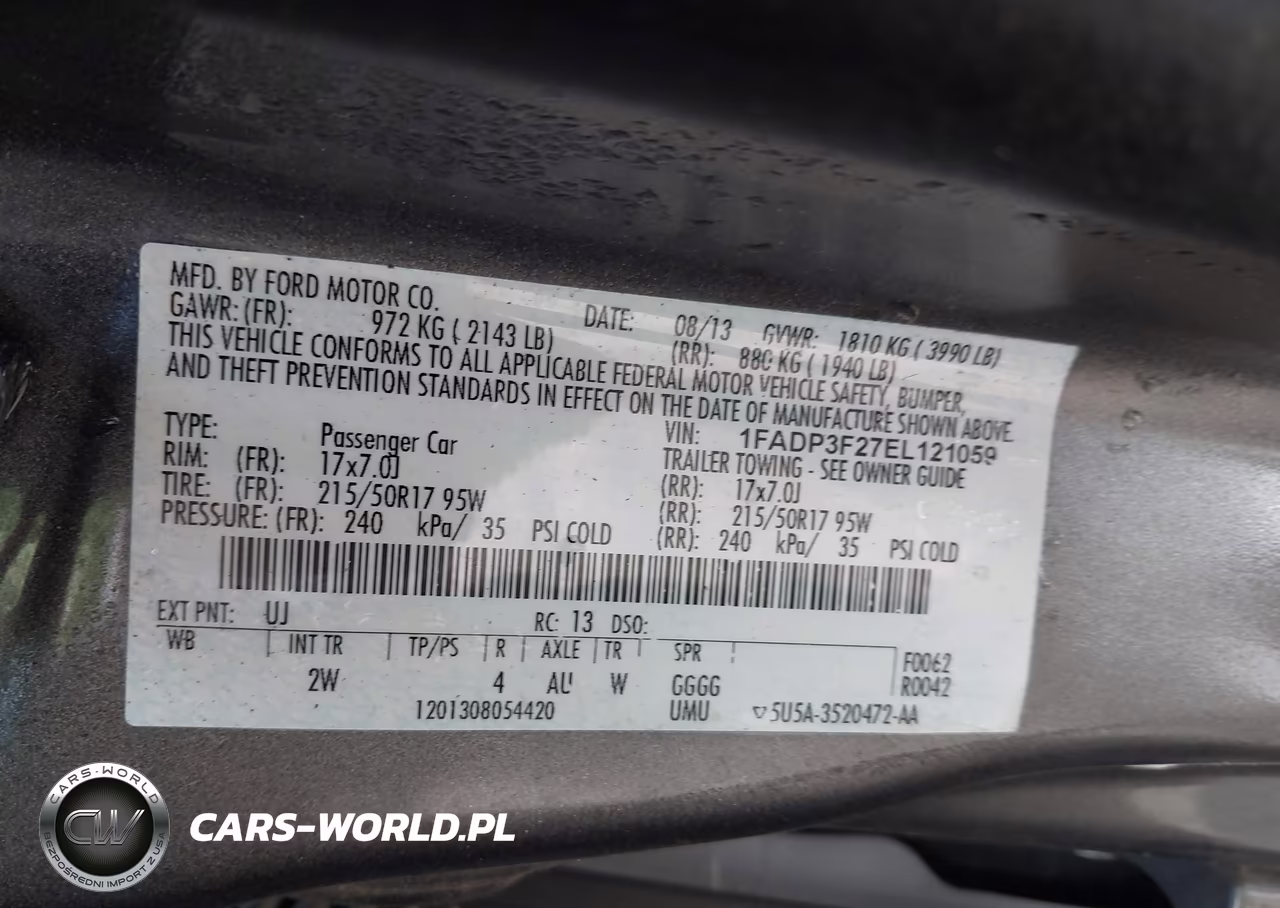 2014 Ford Focus Se VIN:1FADP3F27EL121059 - 9