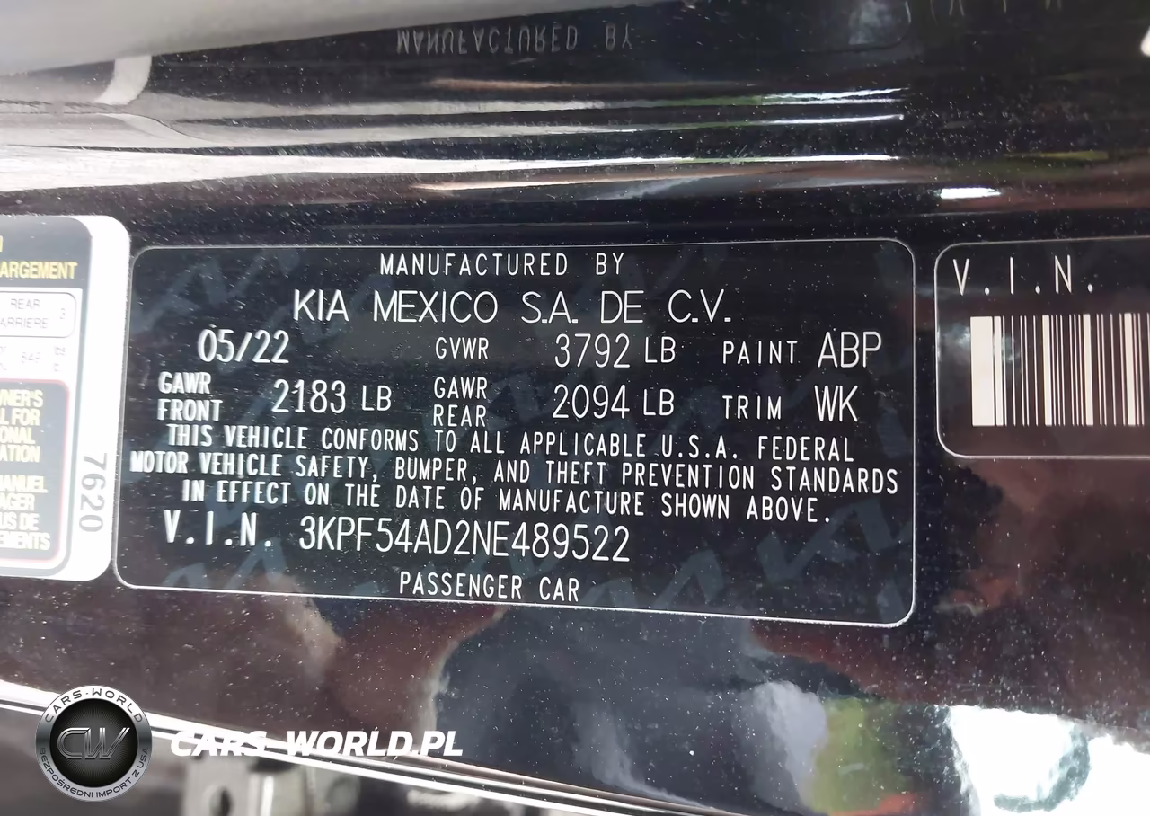 2022 Kia Forte Gt-Line VIN:3KPF54AD2NE489522 - 9
