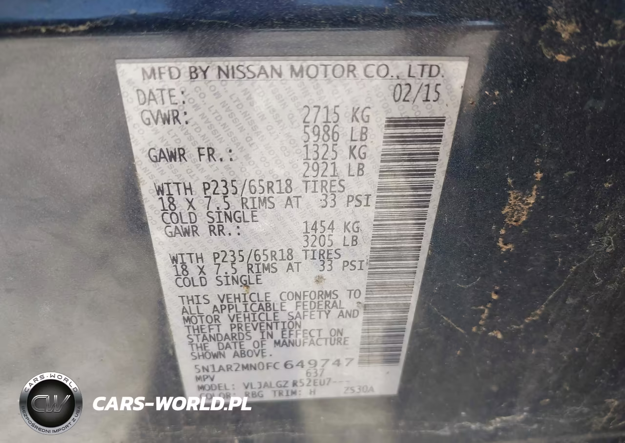 2015 Nissan Pathfinder Sl VIN:5N1AR2MN0FC649747 - 9