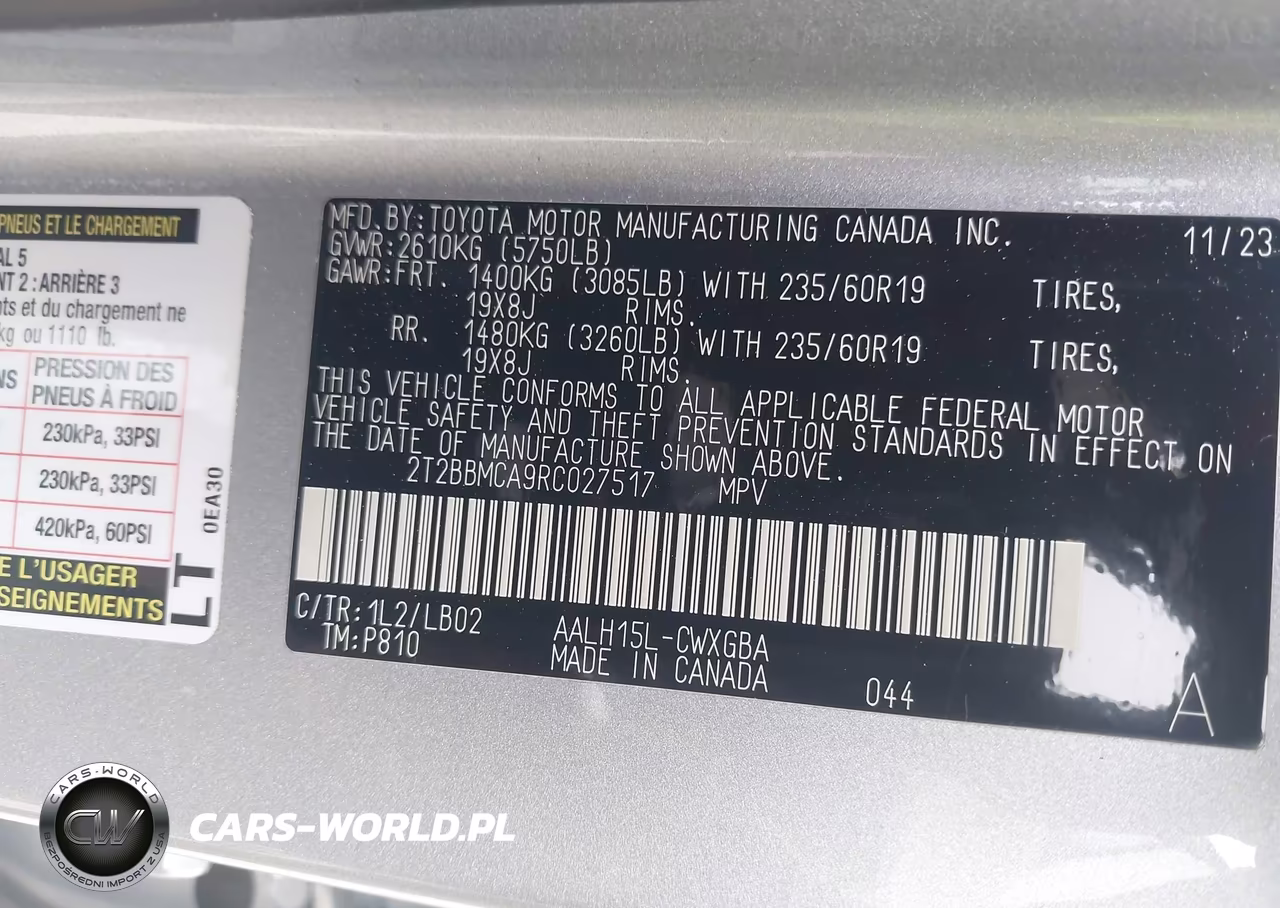 2024 Lexus Rx 350H Premium Plus VIN:2T2BBMCA9RC027517 - 9